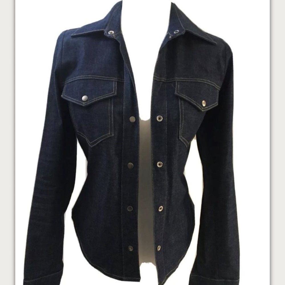 Intermix Denim Shirt Jacket Shacket Stretch S